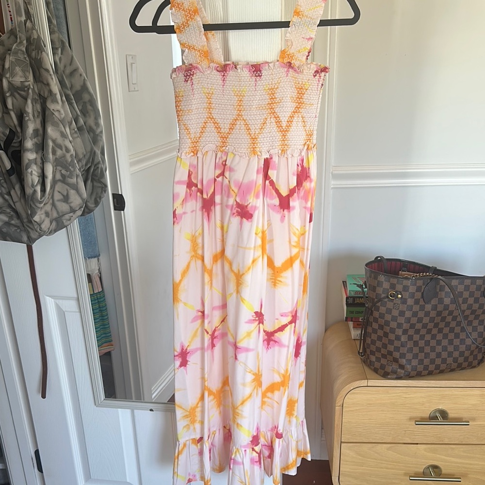 Rails Pink and Orange Tie-Dye Dress